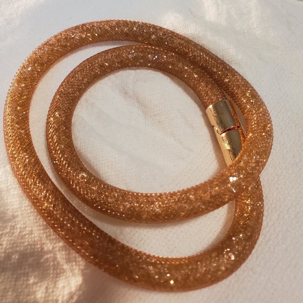 Swarovski Rose Gold Stardust Double Wrap Bracelet